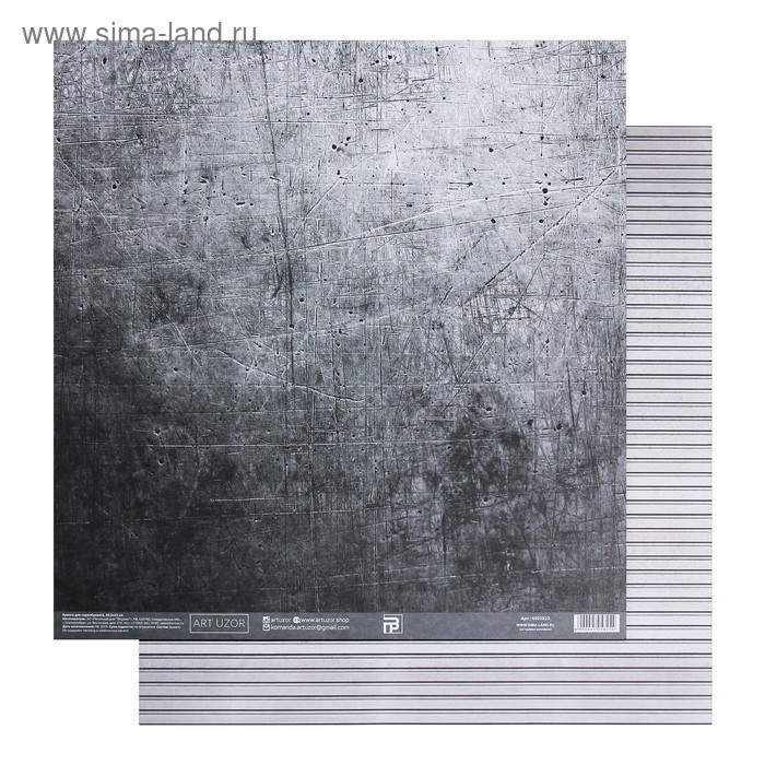 Бумага для скрапбукинга «Стальной лист», 30.5 × 32 см, 180 гм
