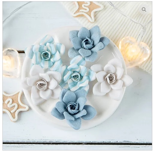 Набор цветов "Сказочная зима" голубой, розы