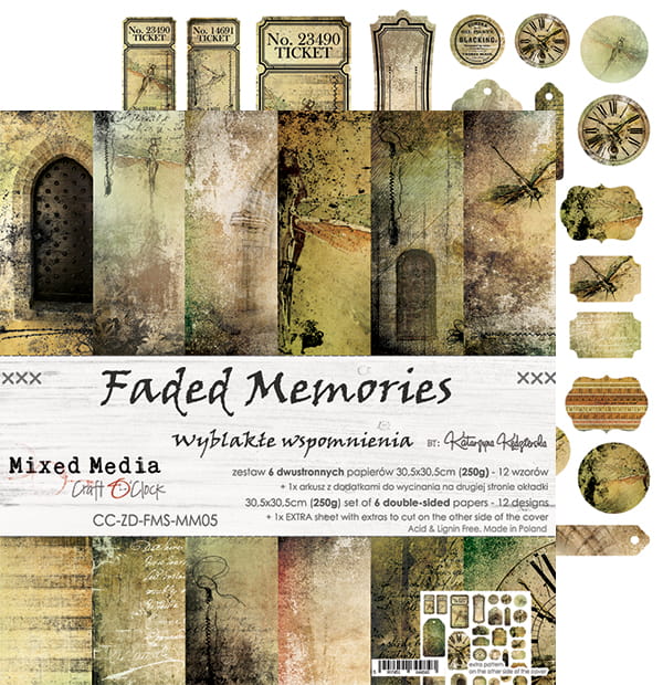 Набор FADED MEMORIES  размером 30,5 х 30,5 6 л/12 диз