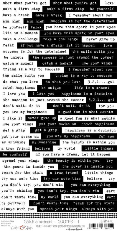 Лист бумаги двусторонний с надписями, размер 15,5 х 30,5 см, Сraft o'clock