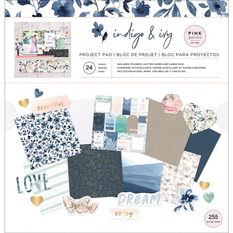 Набор бумаги Indigo & Ivy Project Pad 12"X12" 24 листа (255 элементов) American Crafts (п.2)