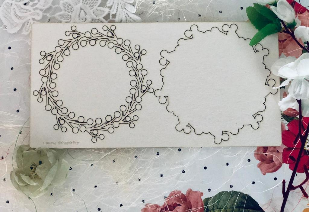 Чипборд «рамка венок» с подложной