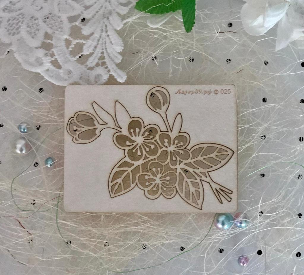 Чипборд букетик цветов вишни