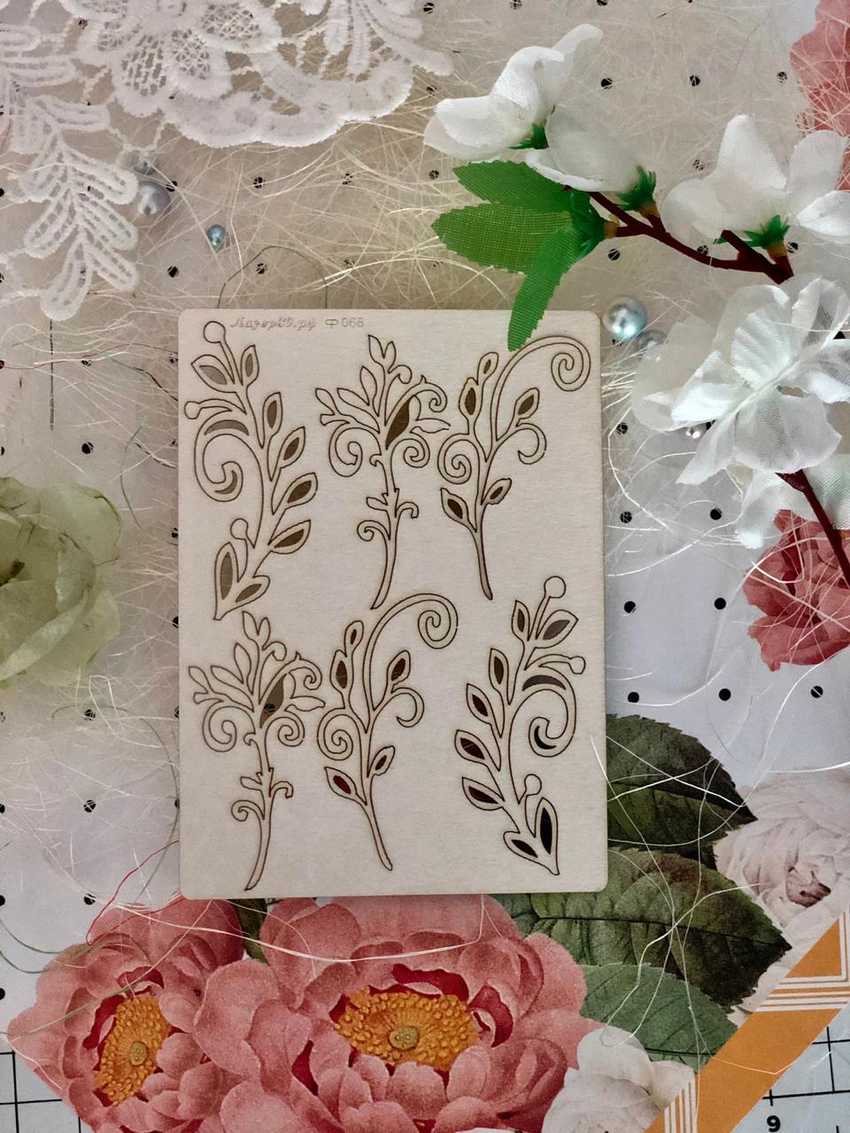 Чипборд набор веточек(6шт) 5,5;6 см