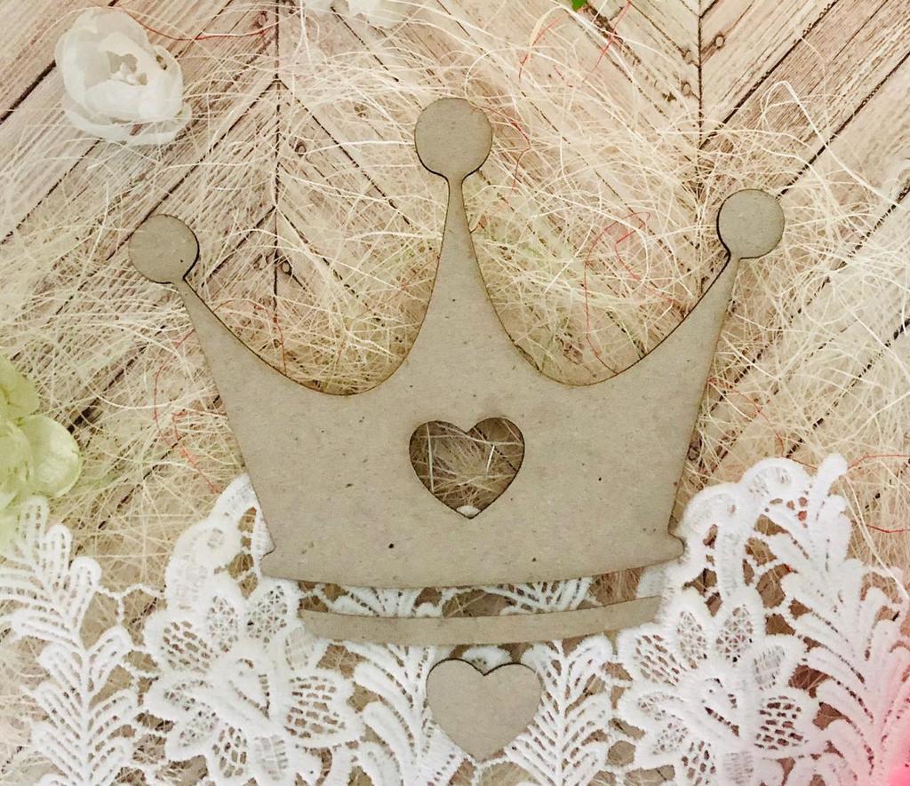 Заготовка для тиснения «корона с сердечком» 10,5*14