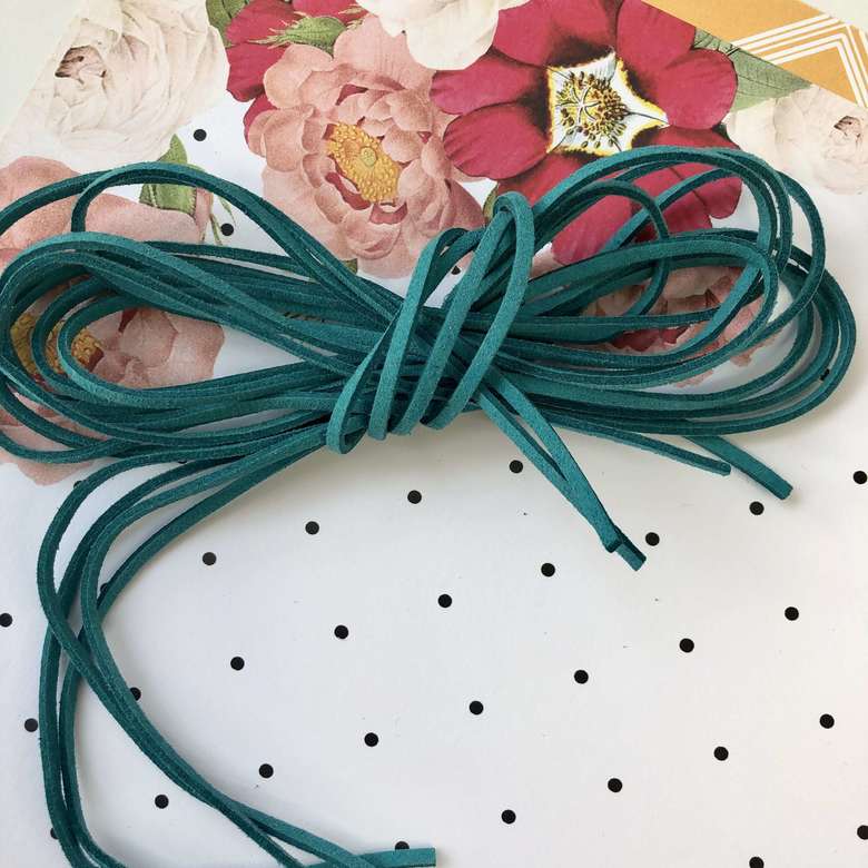 Декоративный замшевый шнур - морская волна