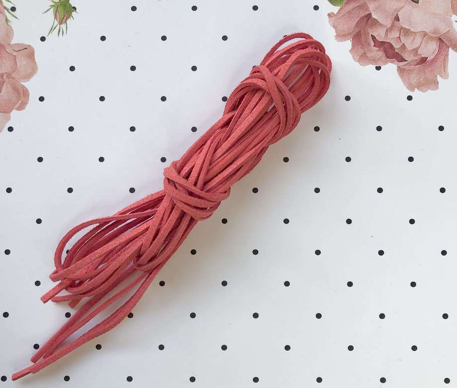 Декоративный замшевый шнур - коралловый