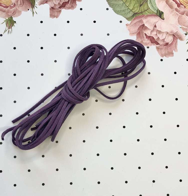 Декоративный замшевый шнур - темно-фиолетовый