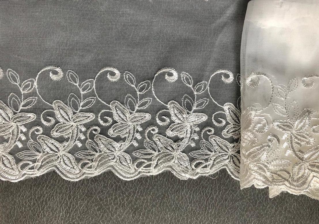 Кружево К-08 бежевое на Сетке Ширина 17 см /отрез 45 см