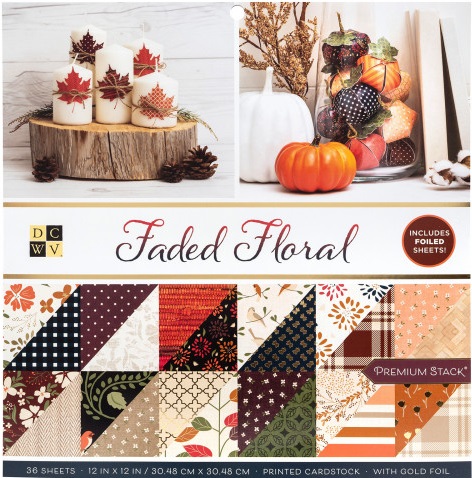1/2 Набор бумаги DCWV - Коллекция «Faded Floral» - 30.5х30.5 см