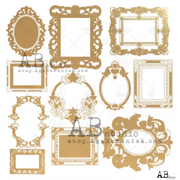 Бумага -вырезалка для скрапбукинга "Glam paper"- sheet 2 "Shiny other frames" -12'x12'