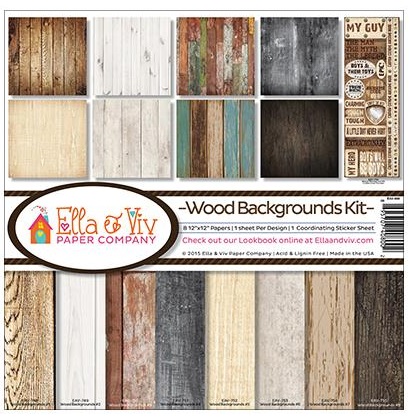 Набор бумаги Wood Textures Ella & Viv 12 "X12"