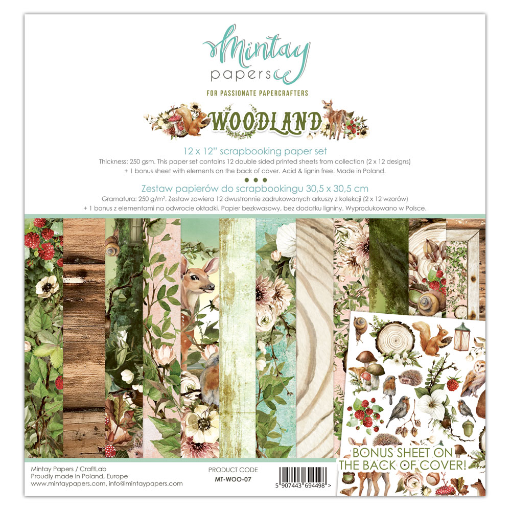 Набор Mintay paper WOODLAND -30*30 (1/2 набора) (7)