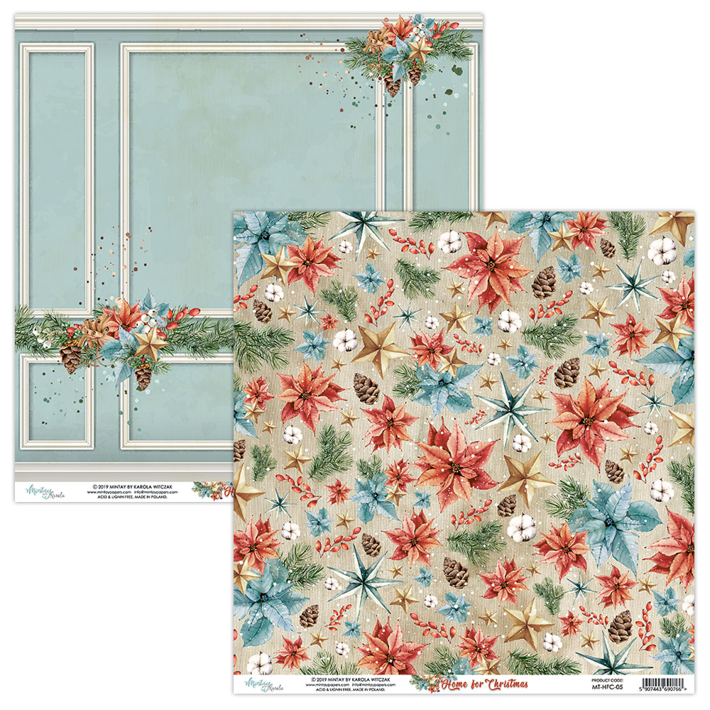 Лист двусторонней бумаги  Mintay paper Home for Cristmas  05