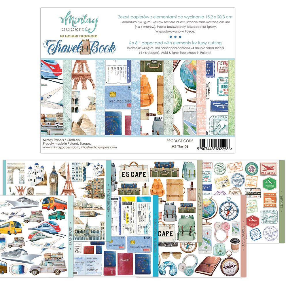 Набор бумаги  Mintay paper - Travel book (1/4 набора)