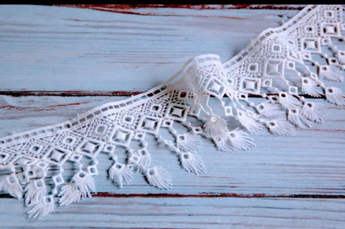 Кружево. Хлопок. Peacock (ширина 9 см/ отрез 45 см)