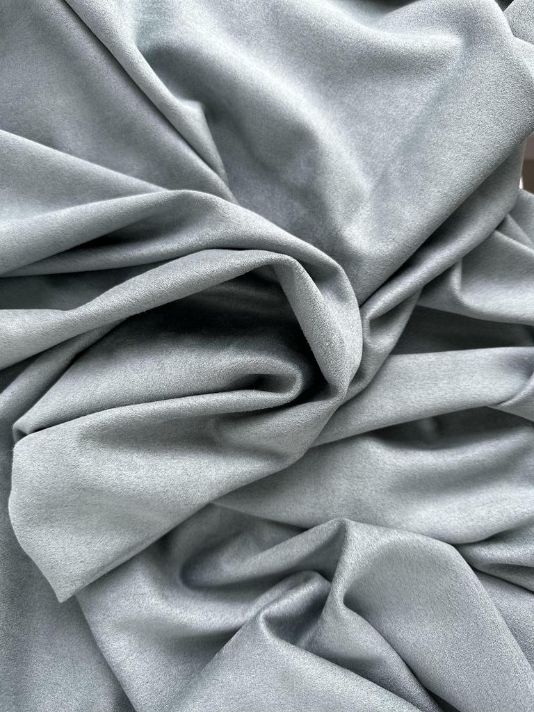 Замша двусторонняя металл- голубой 35*50