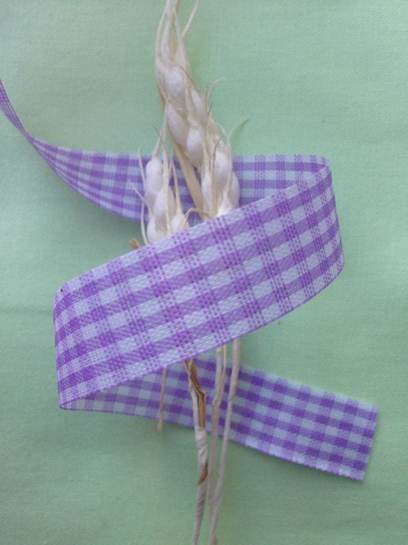 Лента в клетку фиолетовая, (1 м)