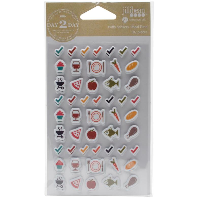 Объёмные наклейки Jillibean Soup - Planner Puffy Stickers Meal Time