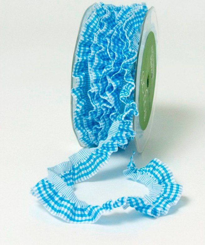 Лента на резинке голубая May Arts, (1 ярд)