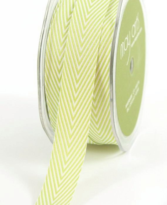 Лента шеврон салатовый May Arts, (1 ярд)