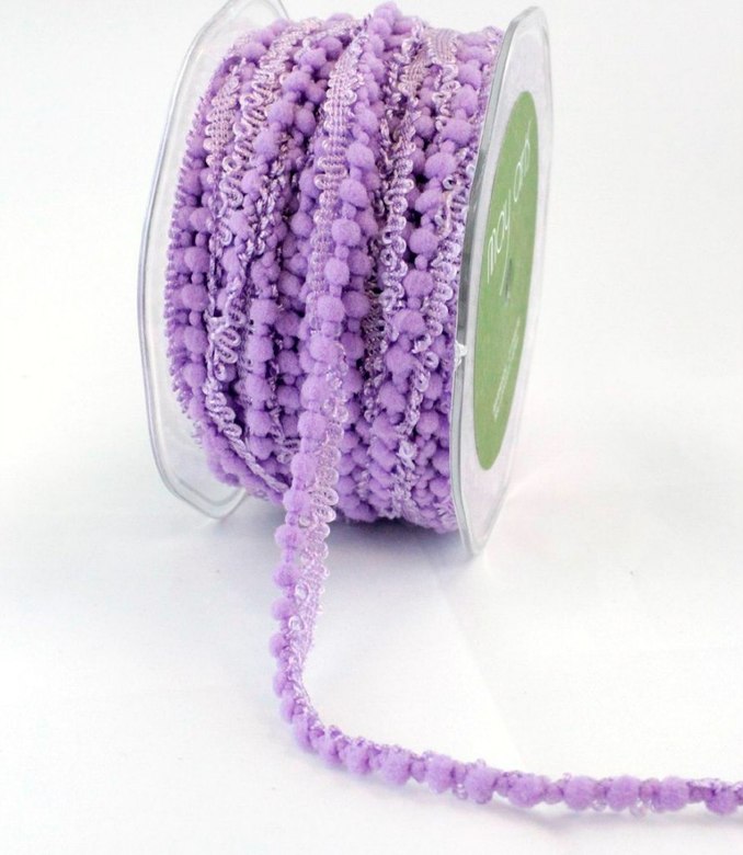 Лента из помпонов сиреневая May Arts, (1 ярд)