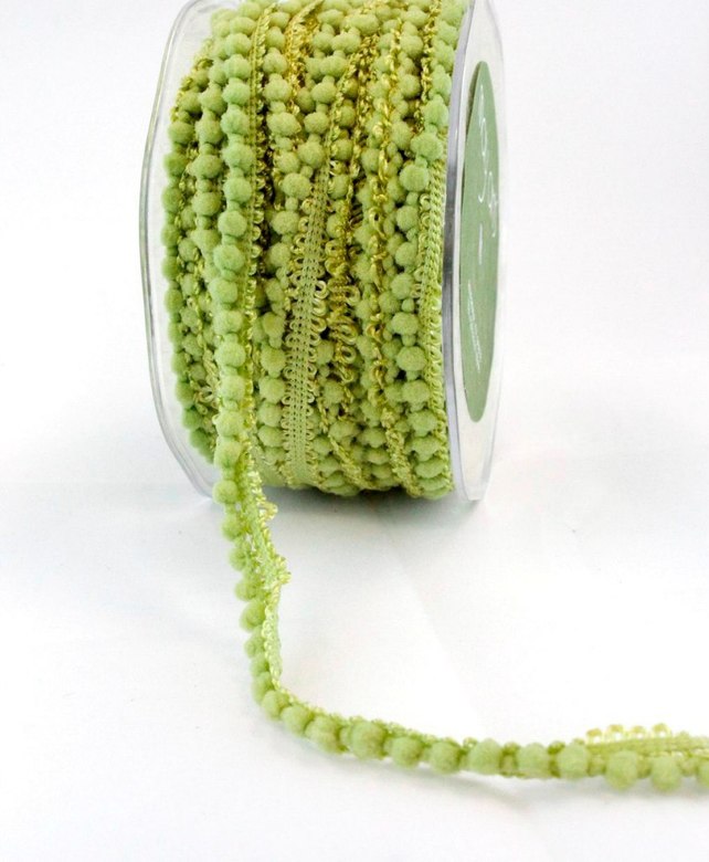 Лента из помпонов салатовая May Arts, (1 ярд)