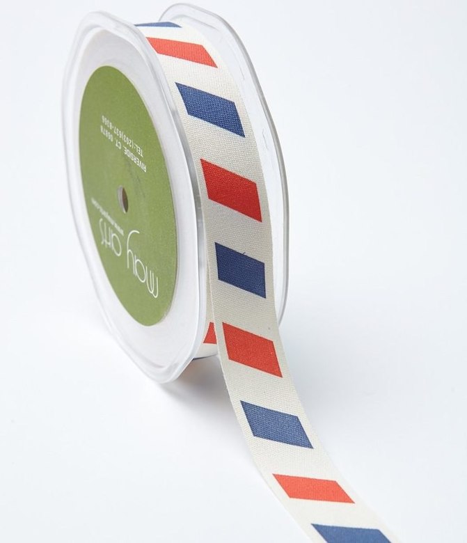 Лента хлопковая красно-синяя May Arts, (1 ярд)