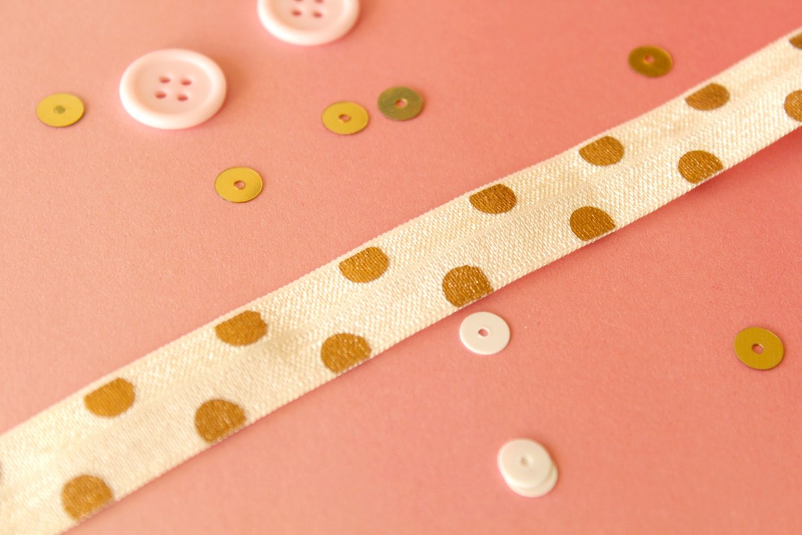 Резинка айвори, в  горох, (1 ярд)