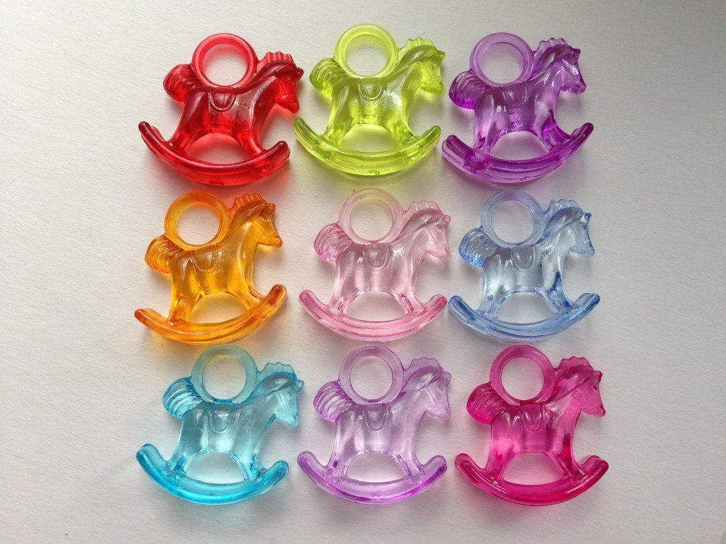 Акриловые подвески лошадки, (1 шт)