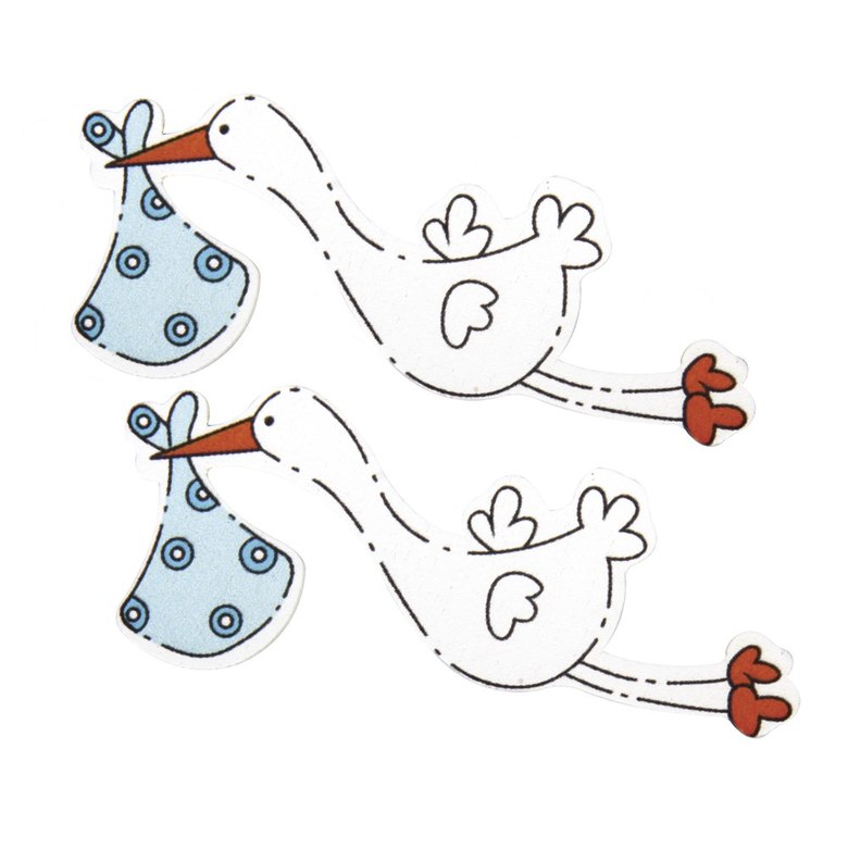 Деревянные украшения Rayher - аисты голубые (1 шт)