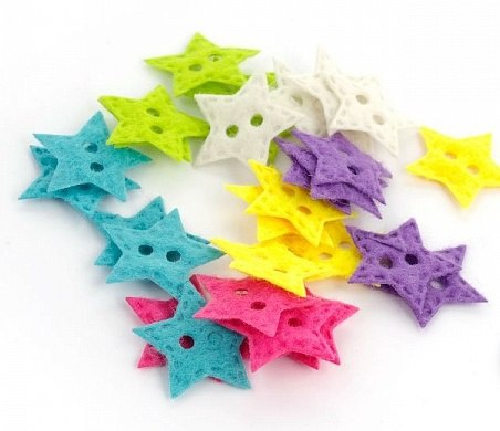 Пуговицы из фетра звездочки