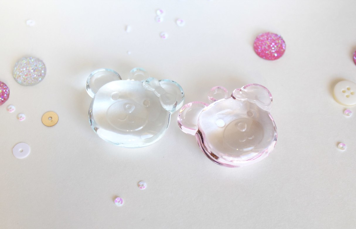 Акриловые подвески мишки, (2 шт)