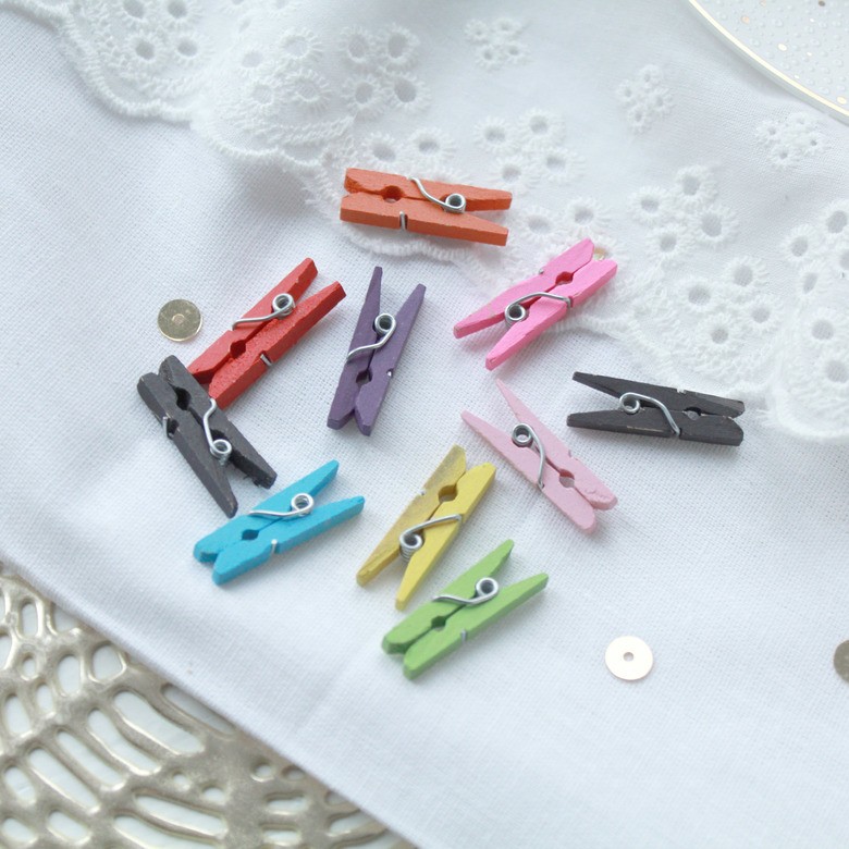 деревянные прищепки цветные ♥