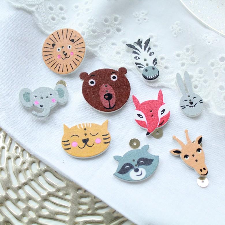 Пуговицы "животные", дерево ♥