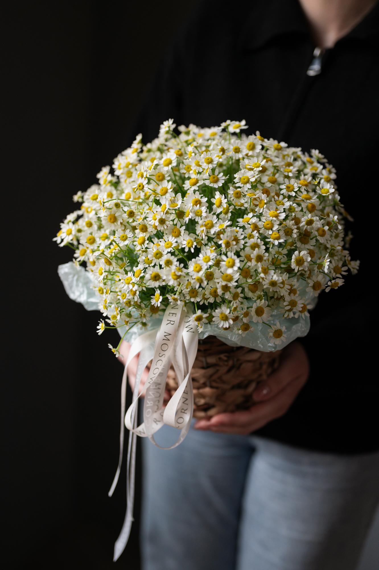 Корзина с ромашками