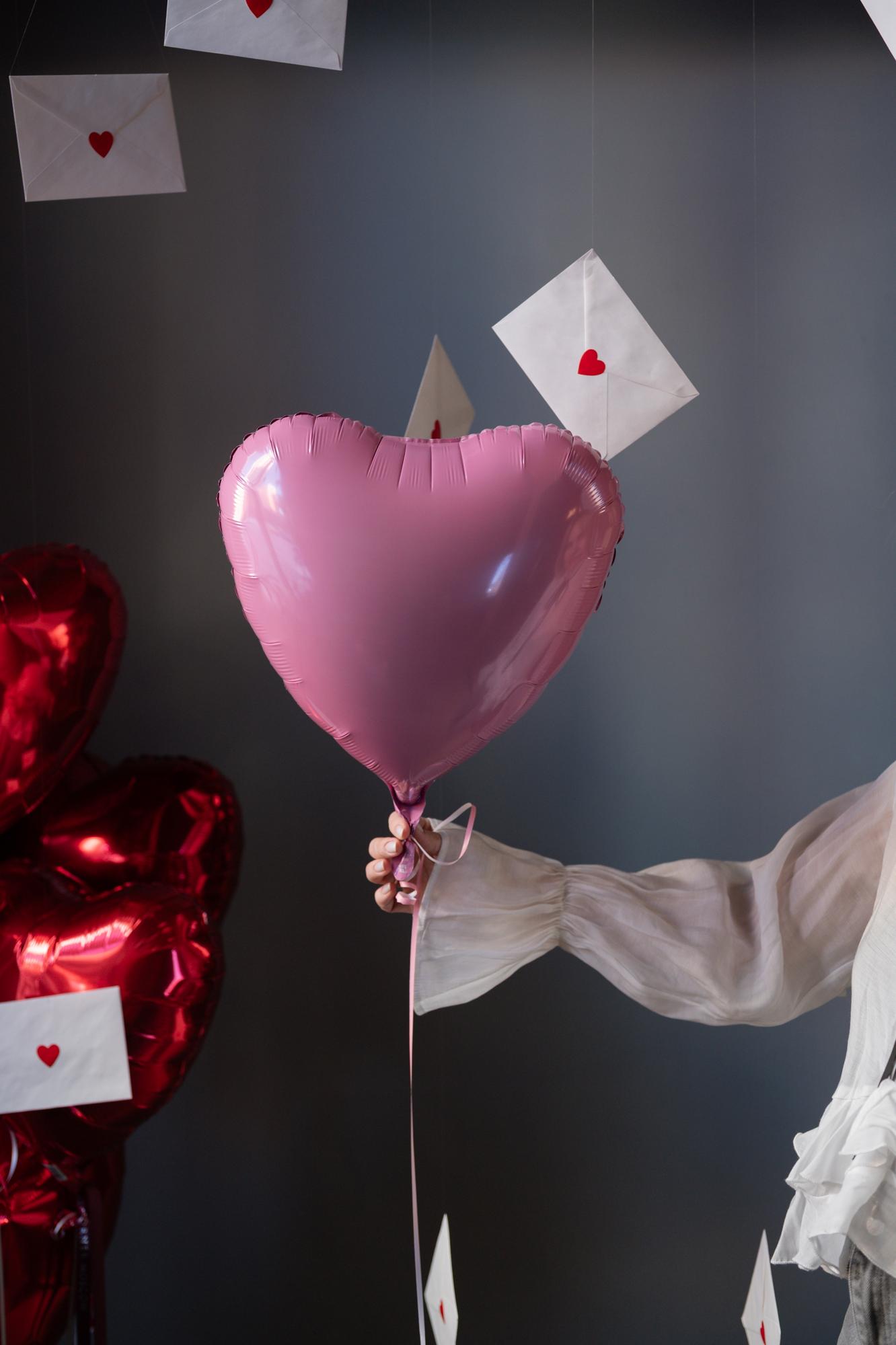 шар фольгированный "Розовое сердце"