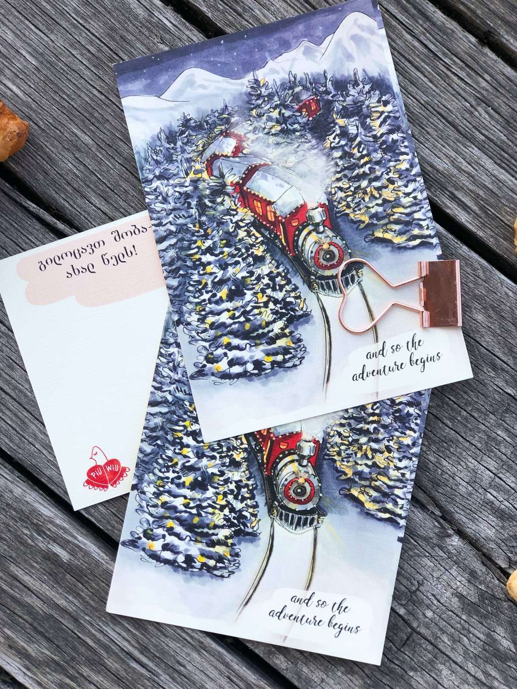 Postcard winter train