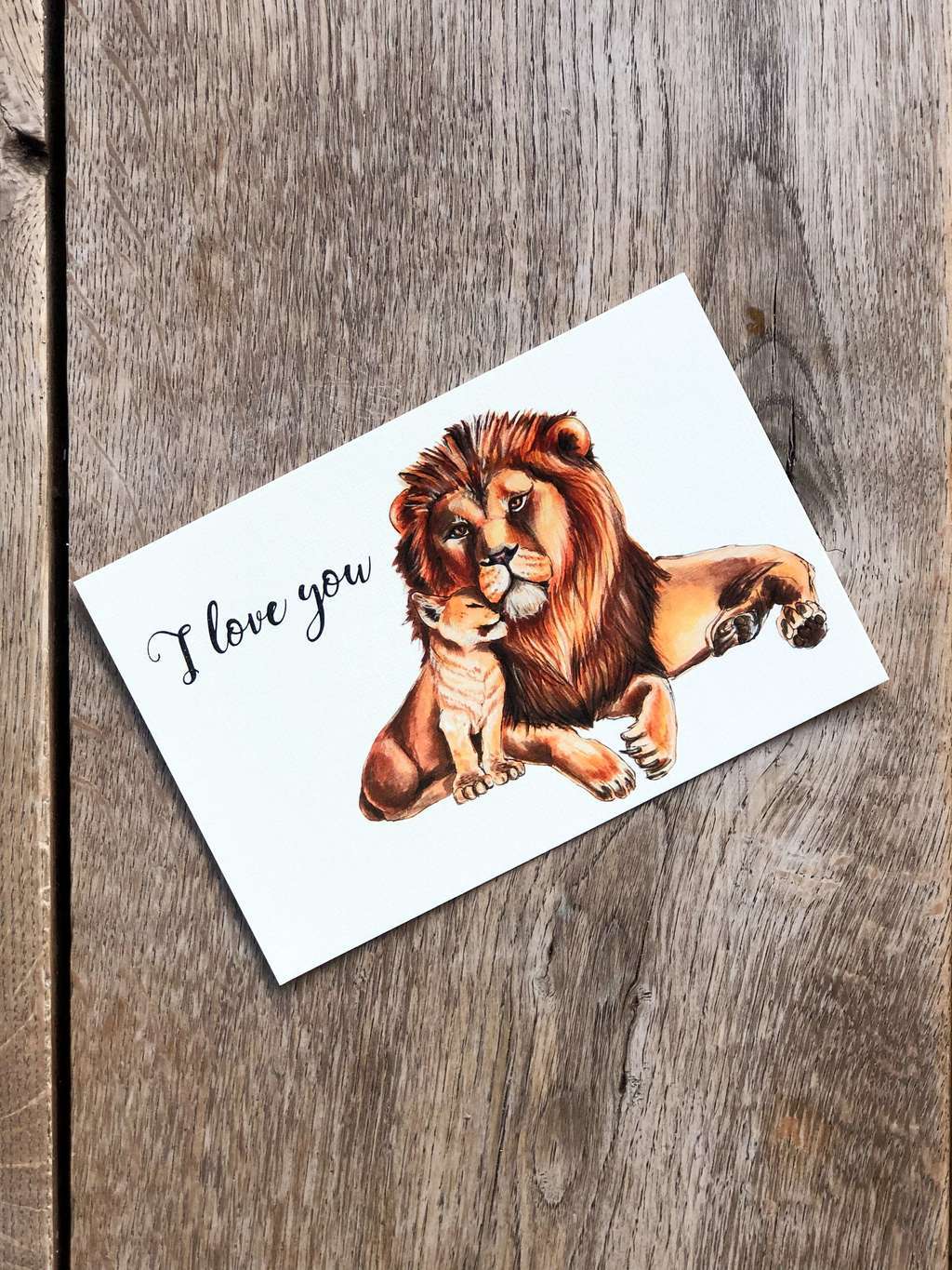 Postcard Lions I Love you