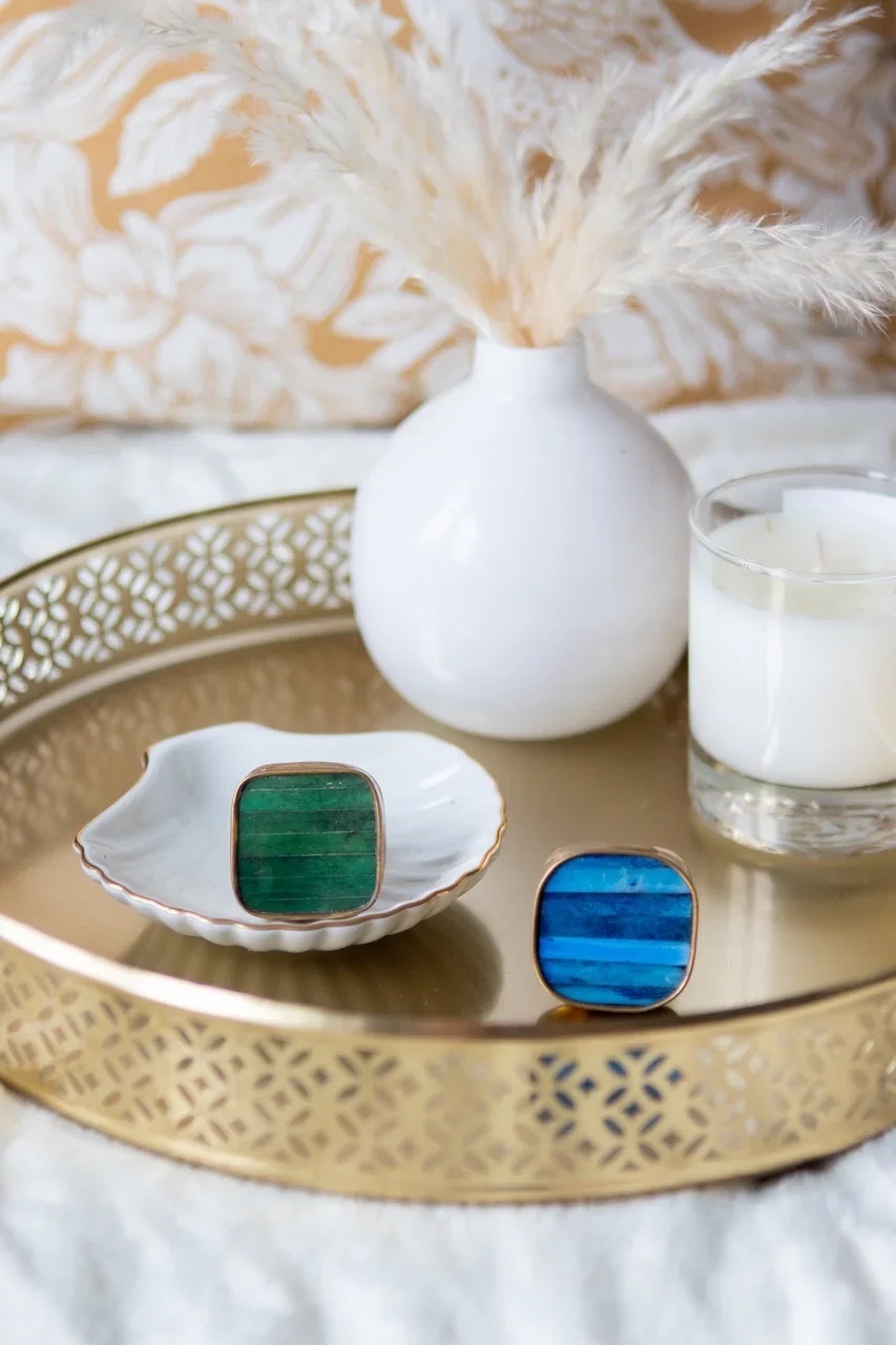 Мебельная ручка из латуни и кости