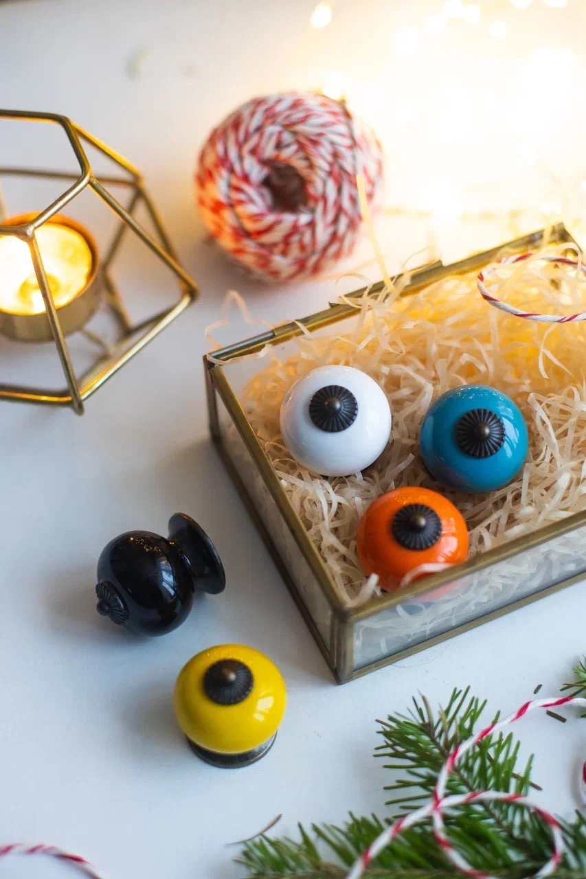 Керамическая мебельная ручка круглая