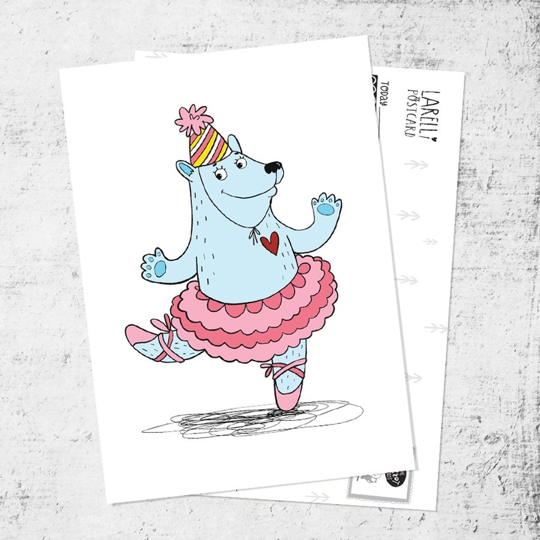 Почтовая открытка «Арина-балерина»