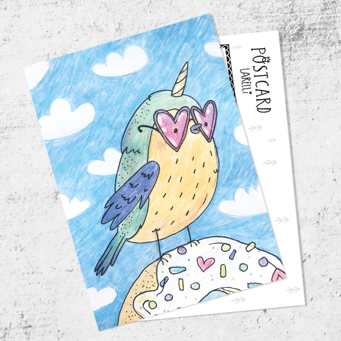 Почтовая открытка «Единоробушек»