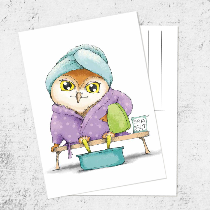 Почтовая открытка «Банная Сова»