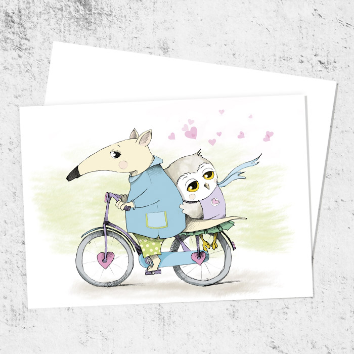 Почтовая открытка «Велодружба»