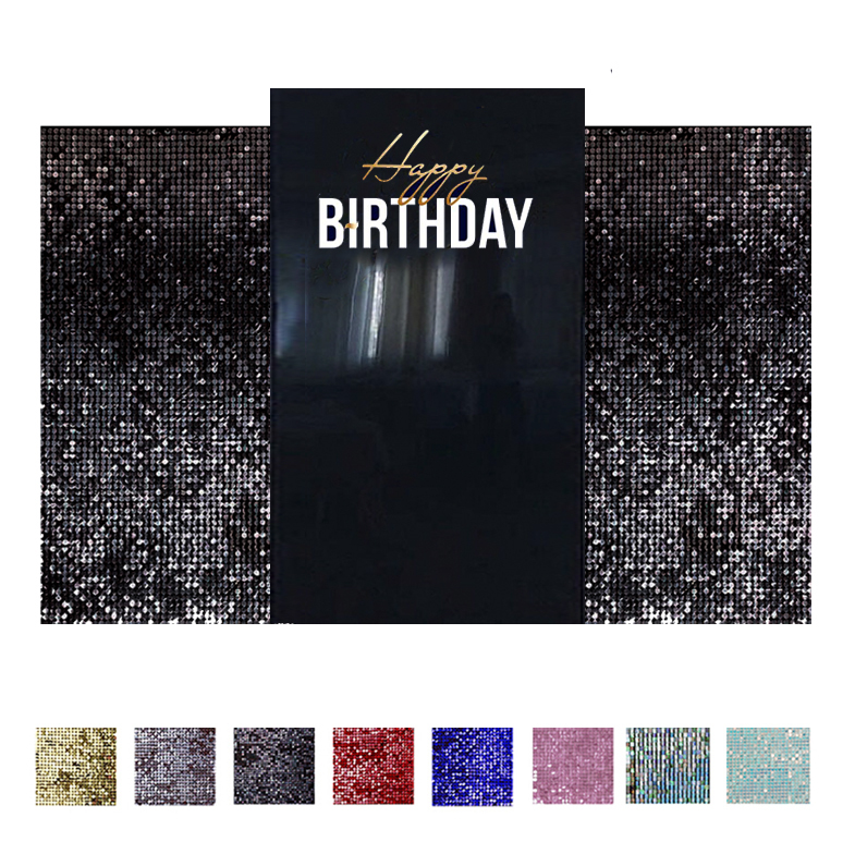 Стильная  черная фотозона с мерцающими панелями