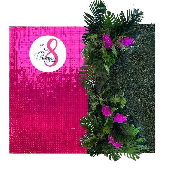 Тропическая фотозона с пайетками половина