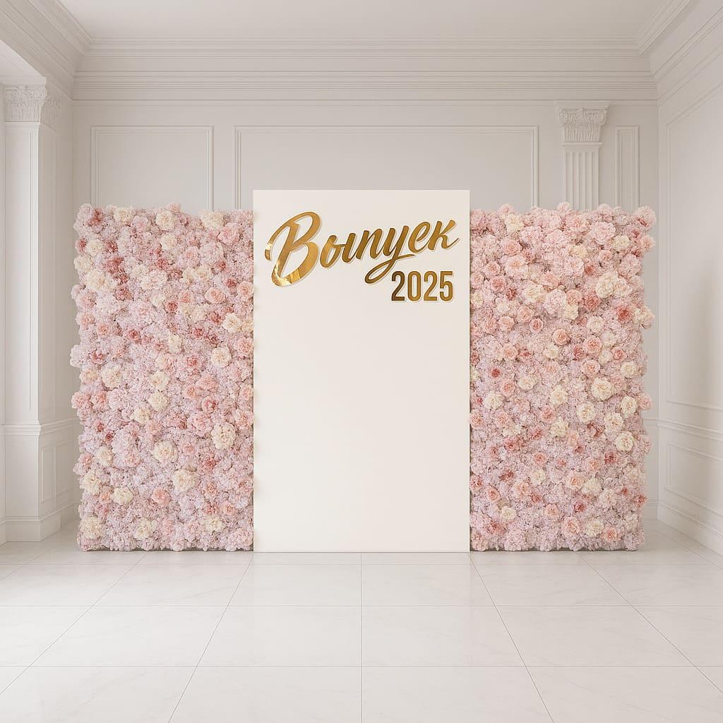 Цветочная фотозона с баннером