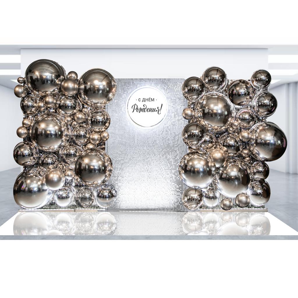 Зеркальная фотозона с пайетками