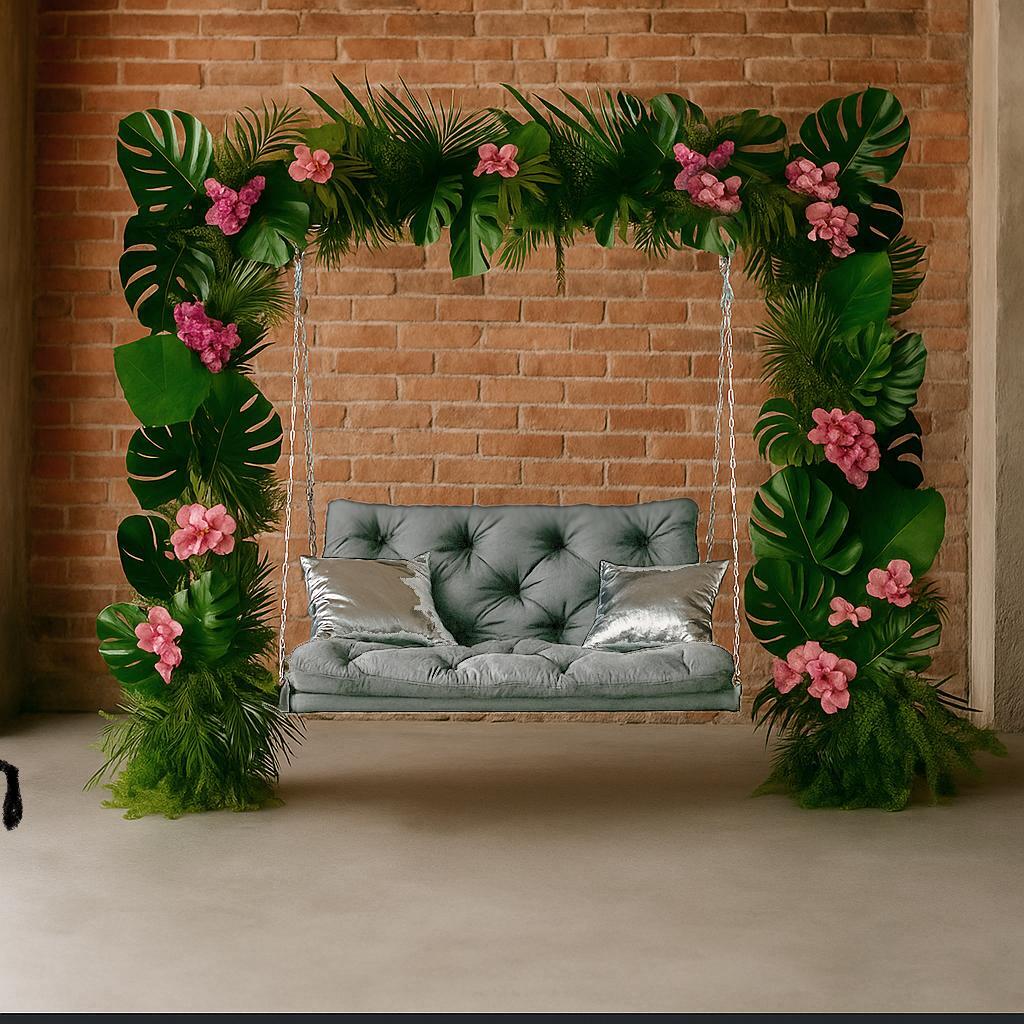 Фотозона качели в цветах широкие